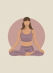 yoga poster woman lotus position