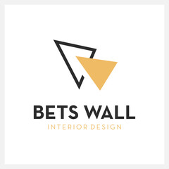 Initial Letter Logo BW Concept Interior Logo Design