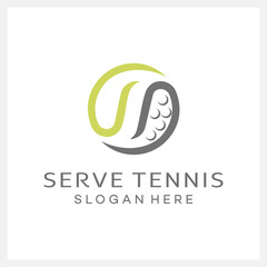 Letter S and tennis ball logo design