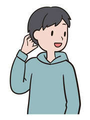 Obraz premium パーカーを着た男性