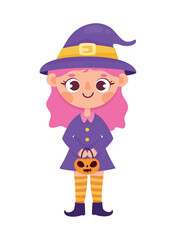 witch with pumpkin character