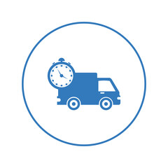Schedule delivery transport truck icon | Circle version icon |
