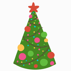 a toy for a Christmas tree, a decoration for Christmas is drawn in the style of a cartoon. simple cute holiday image