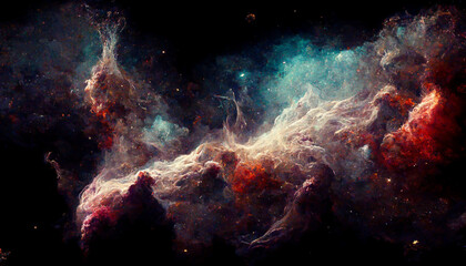 Obraz na płótnie Canvas Universe filled with stars, deep space nebula and galaxy 3d generation