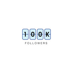 Thanks You 100k Followers Vector Template Design Illustration
