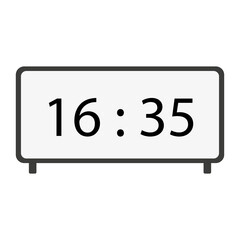 black electronic clock icon. Digital data. Time clock. Vector illustration. stock image. 