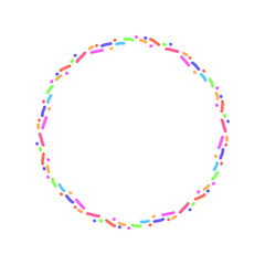 the round frame is drawn in the cartoon style. suitable for the design of your ideas. dots, lines and light.