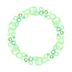 the round frame is drawn in the cartoon style. suitable for the design of your ideas. dots, lines and light.