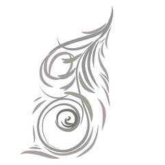 a decorative element drawn in the style of a doodle in the form of a curl for the design of pictures, text and postcards.
