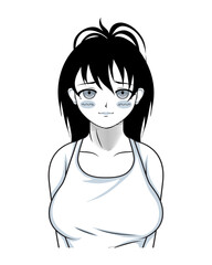 sad girl anime style