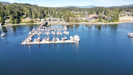 View of Mill Bay Marina, Mill Bay. BC, Canada from the air © Terry Mitchell/Wirestock Creators