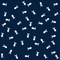 Pattern fabric cute fish with colors, and navy background, kids and babies design.