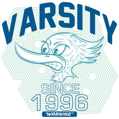 Wild bird head mascot, Crazy bird head emblem design for Sports team