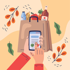 online grocery shopping in smartphone