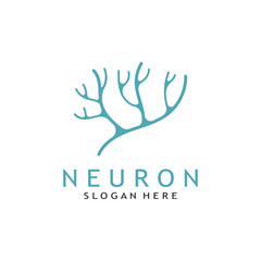 Fototapeta premium Brain logo or nerve cell logo with vector illustration template