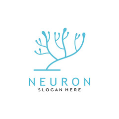 Brain logo or nerve cell logo with vector illustration template