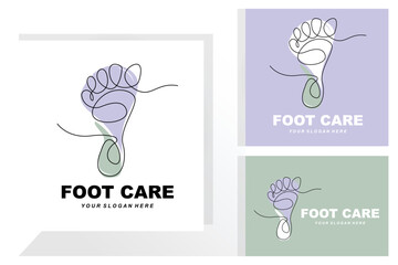 Foot Care Logo Design Health Illustration Woman Pedicure Salon Vector