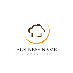 chef hat logo design with vector illustration template