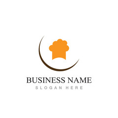chef hat logo design with vector illustration template