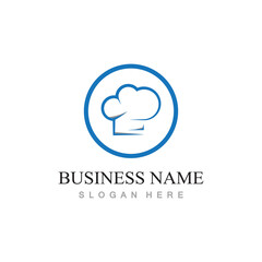 chef hat logo design with vector illustration template