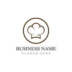 chef hat logo design with vector illustration template