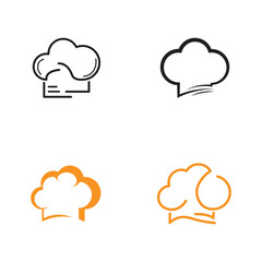 chef hat logo design with vector illustration template