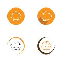 chef hat logo design with vector illustration template