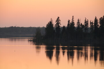 Obraz na płótnie Canvas Sunset On The Island, Elk Island National Park, Alberta