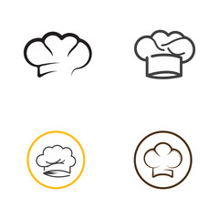 chef hat logo design with vector illustration template