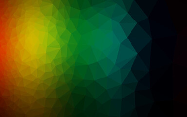 Dark Multicolor, Rainbow vector polygon abstract backdrop.