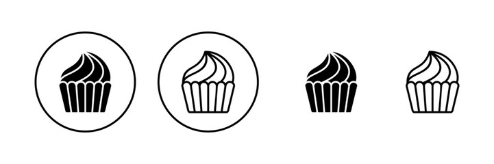 Cup cake icon vector. Cup cake sign and symbol