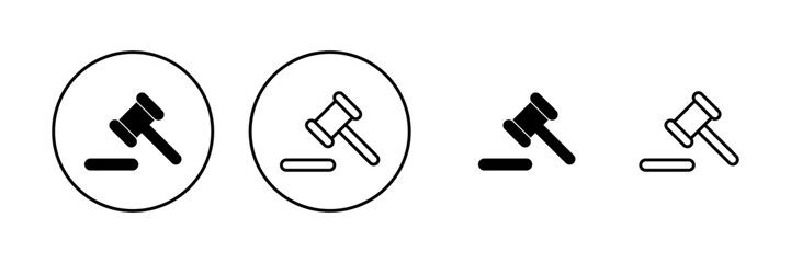 Gavel icon vector. judge gavel sign and symbol. law icon. auction hammer