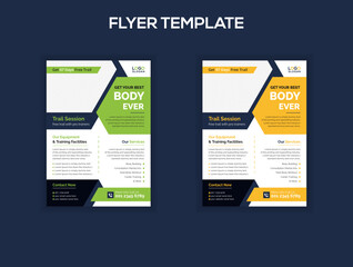 Keep your body fit gym concept flyer