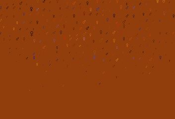 Light orange vector backdrop with gender signs.