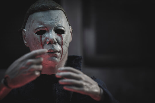 NEWE YORK USA - SEPT 17 2022: Halloween Movie Slasher Michael Myers - Blood Tears Halloween 2 - Neca Action Figure