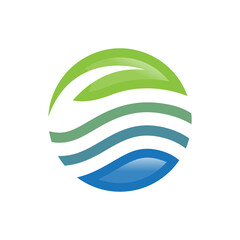 Leaf and water abstract forming a circle