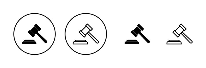 Gavel icon vector. judge gavel sign and symbol. law icon. auction hammer