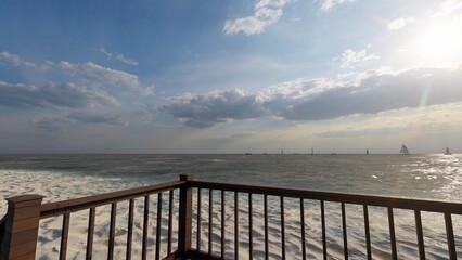 view of the sea from the pier