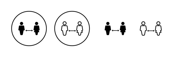 Social distancing vector. social distance sign and symbol. self quarantine sign