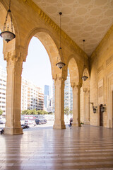 Beautiful view from the terrace of the Muhammad Al-Amin Mosque to the center of Beirut, Lebanon