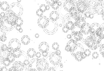 Light Silver, Gray vector background with bubbles.