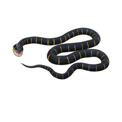 Fototapeta premium Mangrove snake 3D illustration