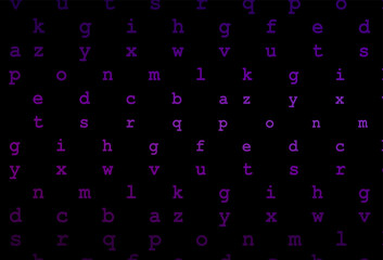 Dark purple vector pattern with ABC symbols.