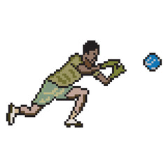 Soccer player goalkeeper pixel art.