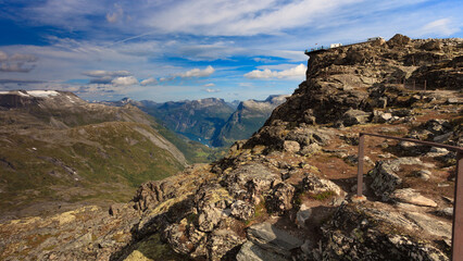 Mountains landscape with Dalsnibba viewpoint, Norway