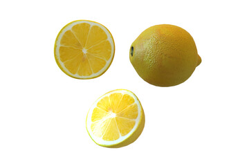 Lemon set on transparent background