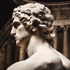 Closeup shot of king David statue against blurred background
