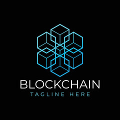 modern block chain technology logo design