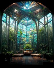 Glass House design concept forest