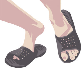 サンダルを履く足のベクターイラスト5